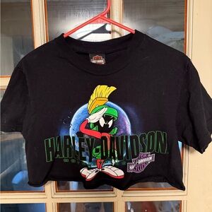 RARE Marvin the Martian Harley Davidson Crop t shirt